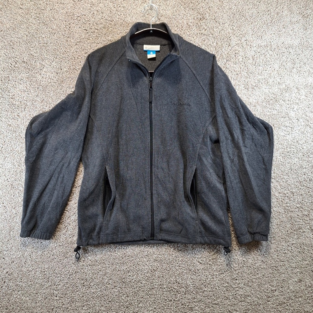 Columbia Fleece Jacket Mens L Gray Full Zip Hiking Gorpcore Warm Outerwear